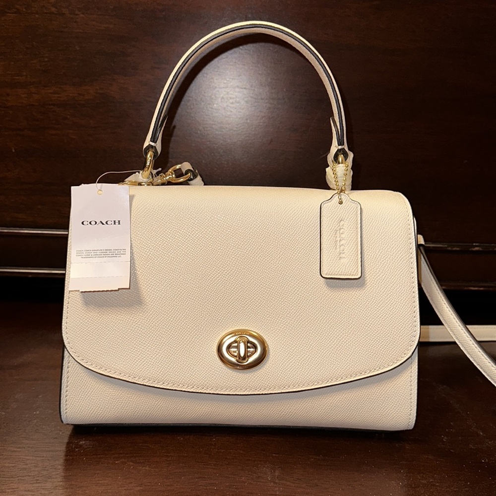 Coach Tilly Top Handle Satchel Cream Color